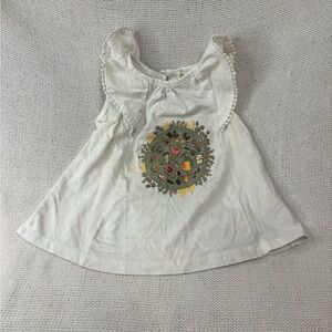 Cynthia Rowley Garden Graphic Tunic Top, Chicken Radish Pompom Sleeves